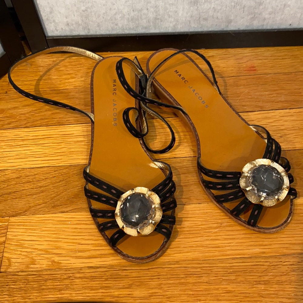 Ankle wrap bling sandals